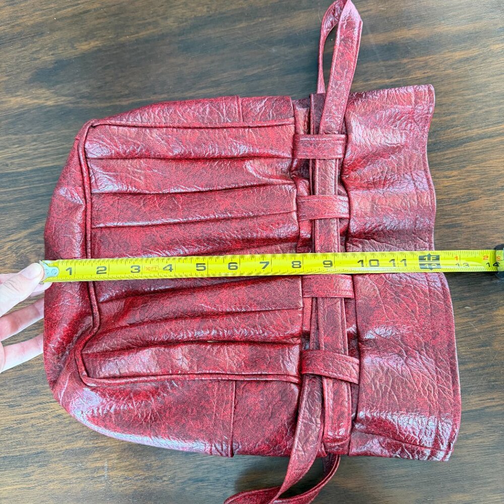 2/$40 🌸 Vintage Red Leather Drawstring Bag - Picture 9 of 9